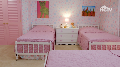 "The Brady Bunch" Eve Plumb Paintings in Girls' Bedroom