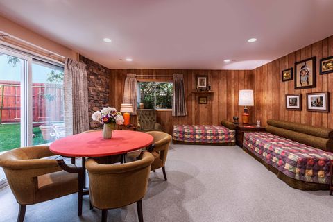 "The Brady Bunch" House Before and After "A Very Brady Renovation" HGTV - Family Room