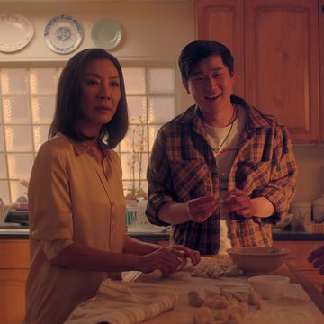 the brothers sun l to r michelle yeoh as mama sun, sam song li as bruce sun, justin chien as charles sun in episode 108 of the brothers sun cr courtesy of netflix 2023