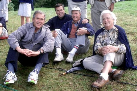 The Bush family,(L-R) Texas Governor and president