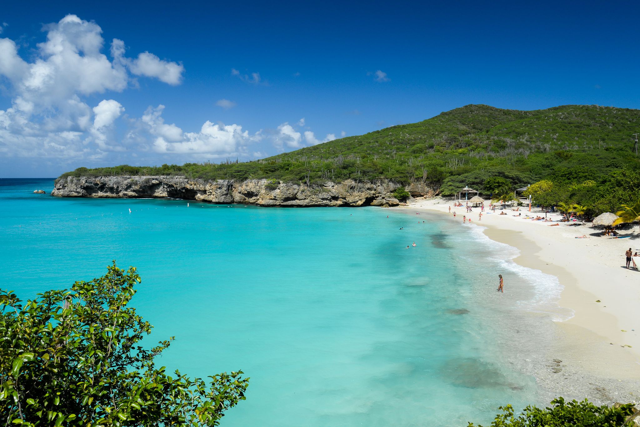 the caribbean beach of abou beach at curacao, netherland antilles