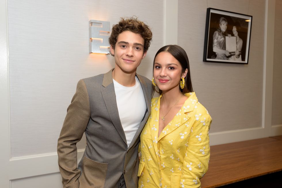 joshua bassett and olivia rodrigo at abc's coverage of 'high school musical the musical the series' press conference