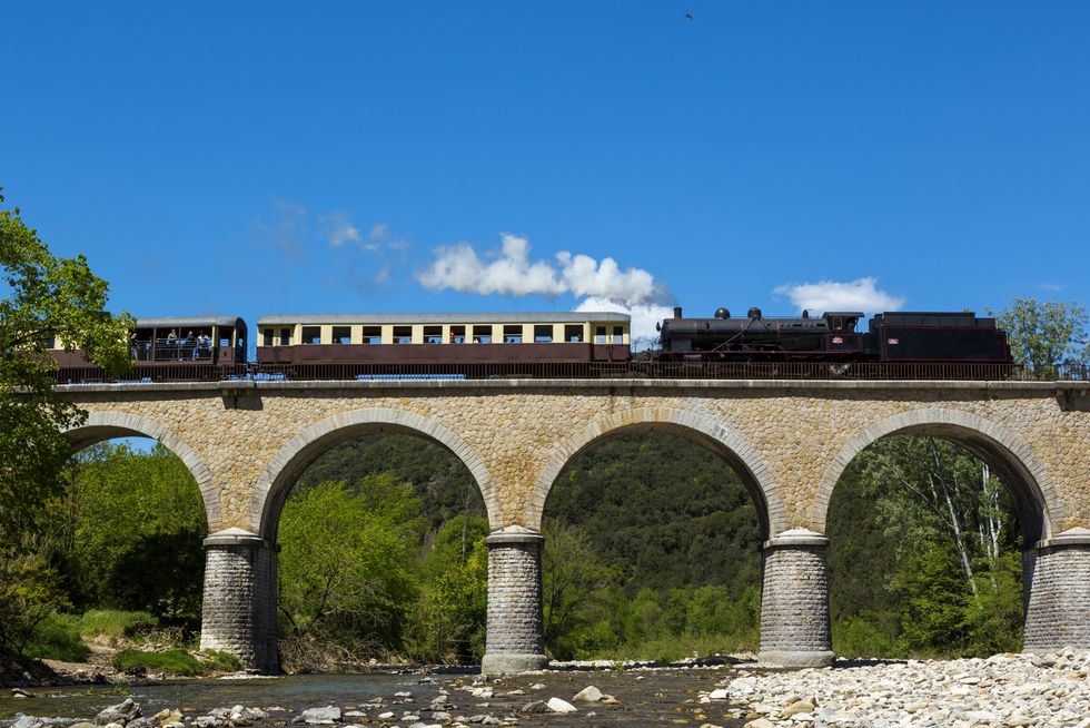 Steam train rides - The Cevenne steam train, Gard, Occitanie, France