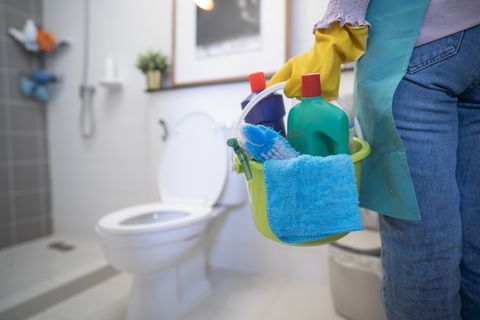 spring cleaning tips hard water stains toilet