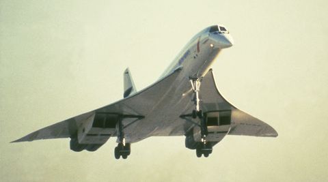 The Concorde in flight