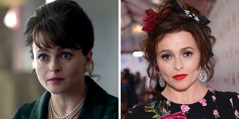 Helena Bonham Carter in season 3 of The Crown and in real life