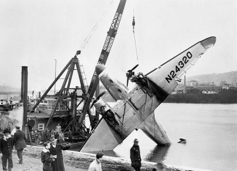wrecked plane emerges