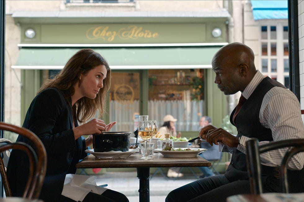 keri russell as kate wyler, david gyasi as austin dennison in episode 108 of the diplomat