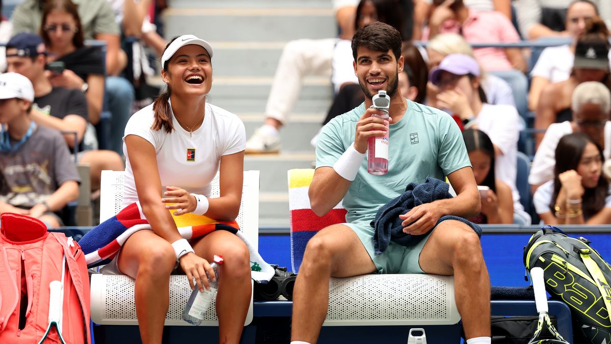 Emma Raducanu e Carlos Alcaraz al doppio misto degli US Open 2025
