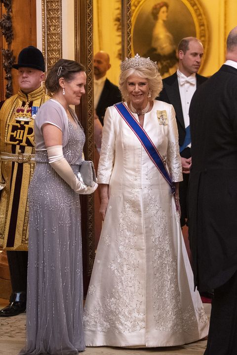 royals attend a reception for the diplomatic corps at buckingham palace