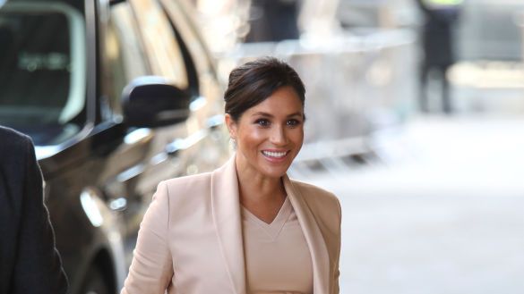 Meghan Markle Wore a Pink Brandon Maxwell Dress to the National Theatre