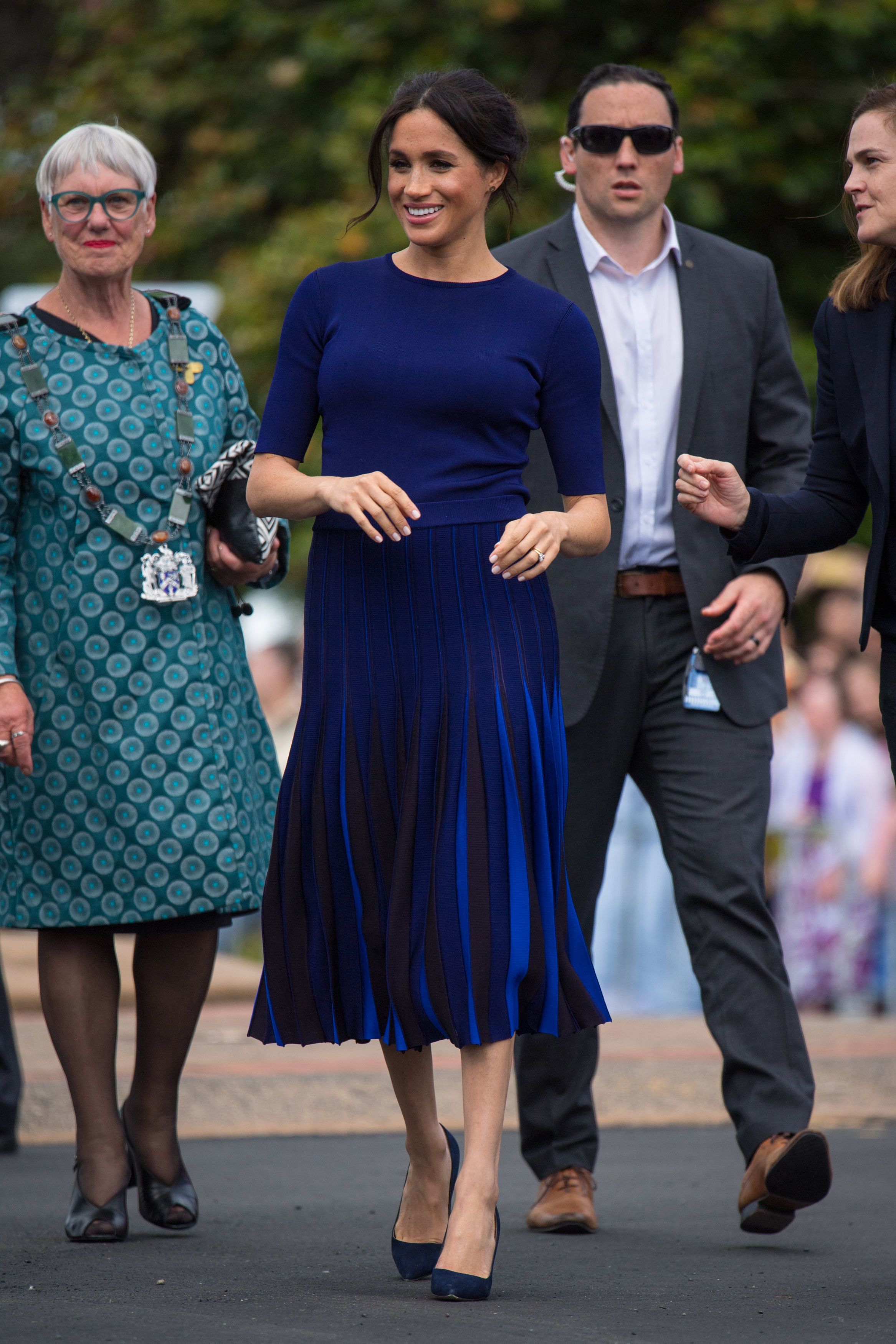 Meghan Markle Changes Into Givenchy Sweater and Skirt for Rainbow Springs Visit in New Zealand During Royal Tour