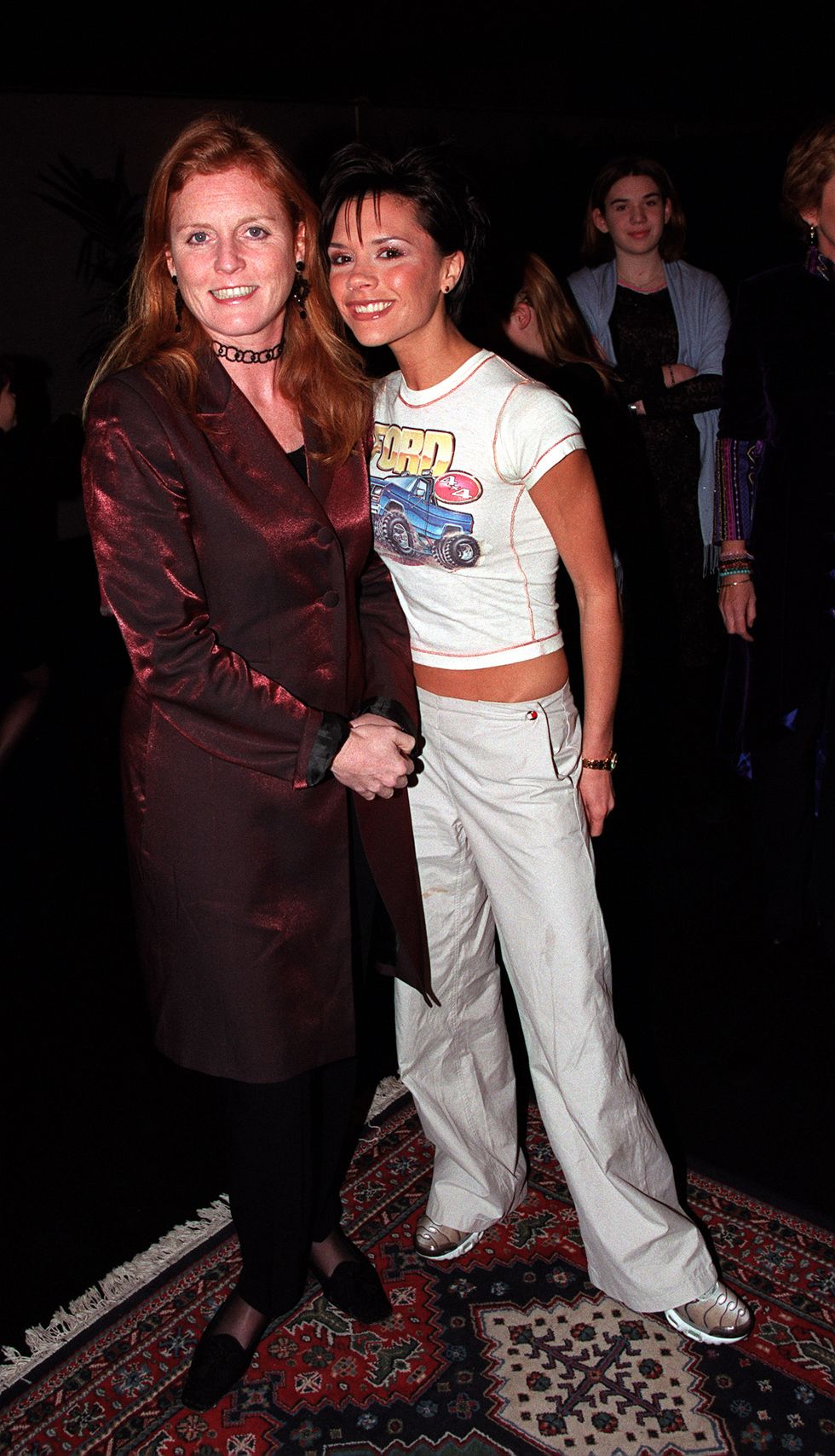 the duchess of york and victoria beckham backstage at earls court