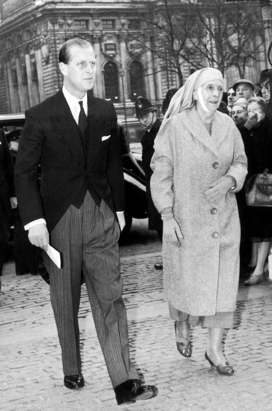 The Duke Of Edinburgh And His Mother In 1960