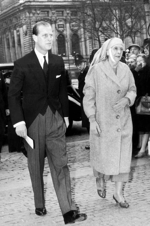 The Duke Of Edinburgh And His Mother In 1960