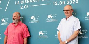 venice, italy   september 04 l r roger michell and jim broadbent attend the photocall of the movie the duke at the 77th venice film festival on september 04, 2020 in venice, italy photo by vittorio zunino celottogetty images