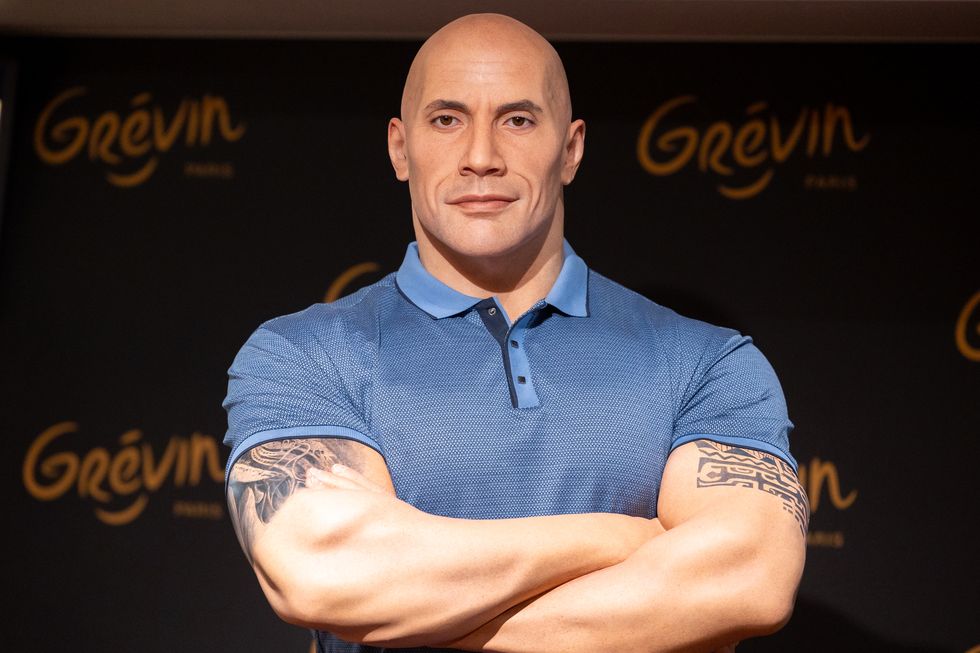 dwayne johnson wax figure unveiling at musee grevin in paris