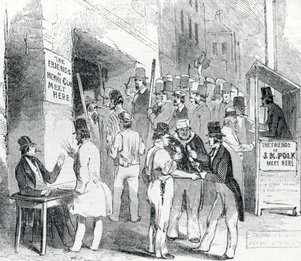 voting scene during early presidential event