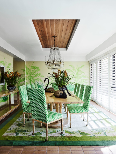 Green, Room, Furniture, Property, Interior design, Ceiling, House, Building, Home, Porch, 
