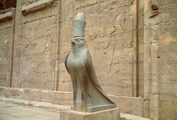 the falcon god horus at edfu temple