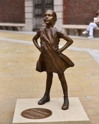 The Fearless Girl Bronze Statue By The Artist Kristen Visbal In Paternoster Square
