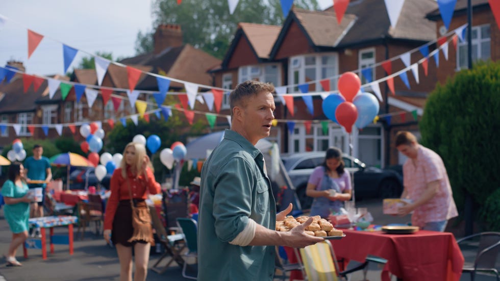 outdoor community gathering with food and decorations