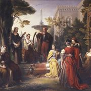 The first day of the Decameron, by Francesco Podesti, 1847, 19th century, oil on canvas