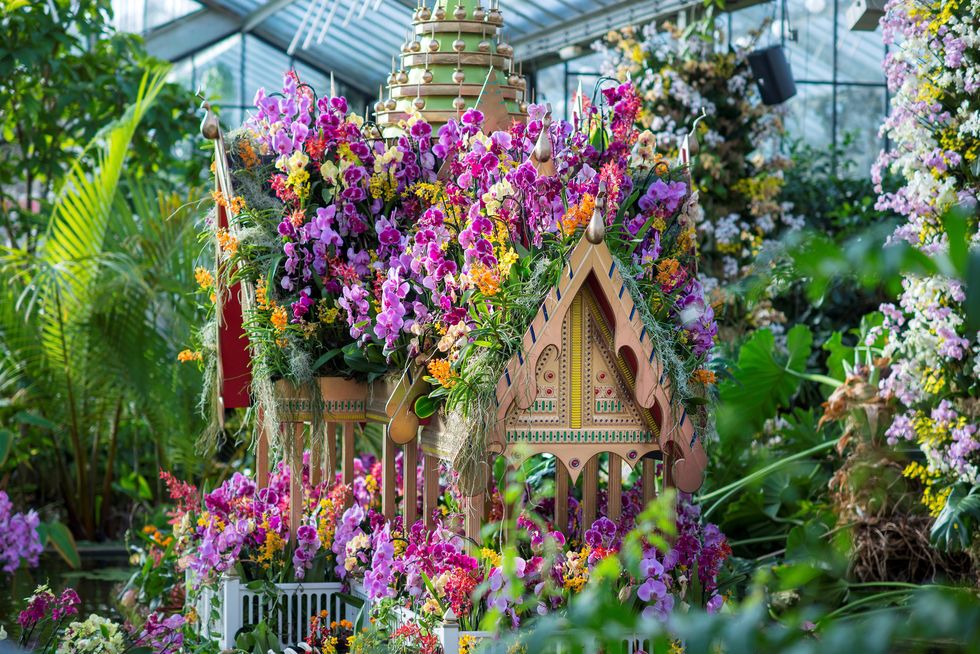 Kew Gardens 2018 orchid festival: The floating Bang Pa-In palace made up of over 600 orchids
