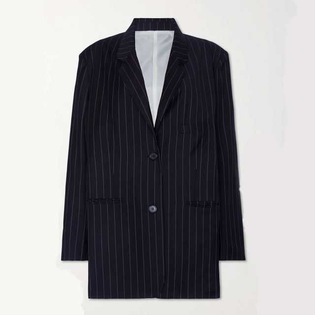 pernille oversized striped woven blazer