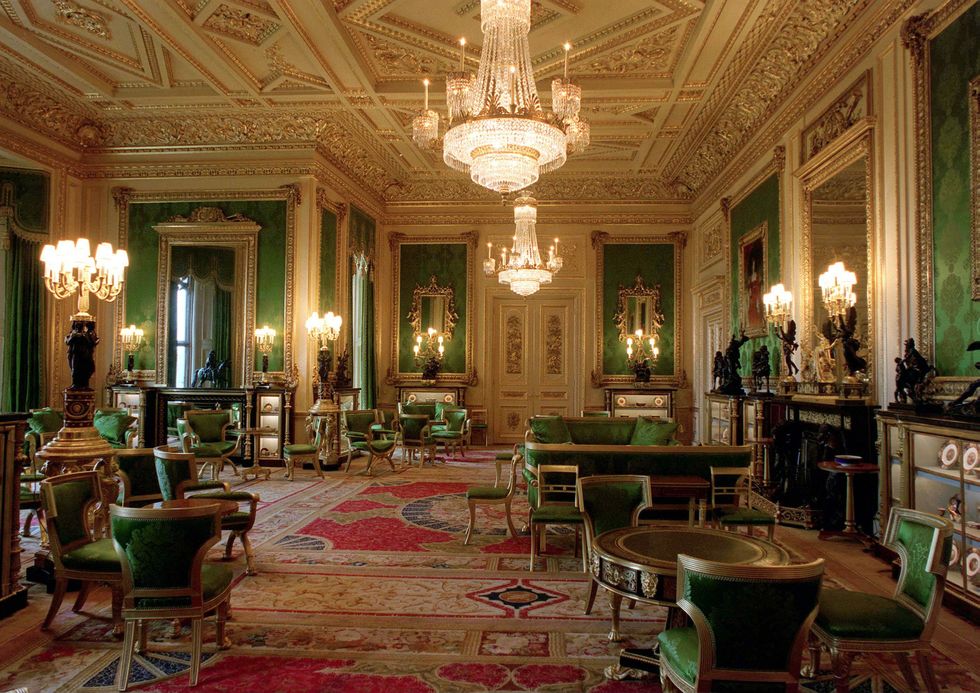 The Green Drawing Room, Restored Completely After The Fire At Windsor Castle