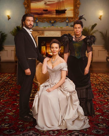 left to right : liam mcmahon as sam hardacre, claire cooper as mary hardacre  julie graham as ma.the hardacres (series generic)