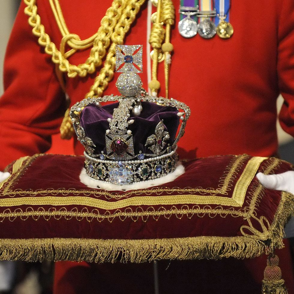 The Imperial State Crown, due to be worn