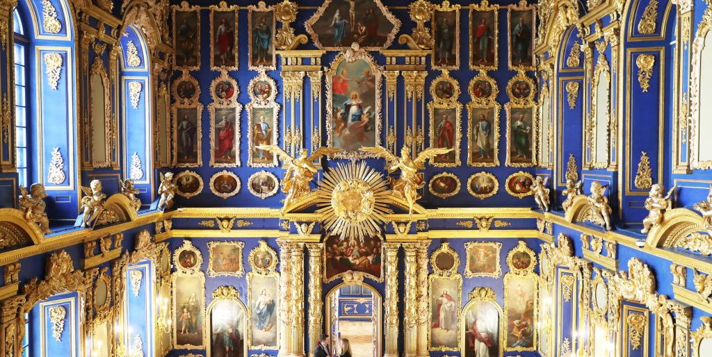 renovated chapel of catherine palace near st petersburg
