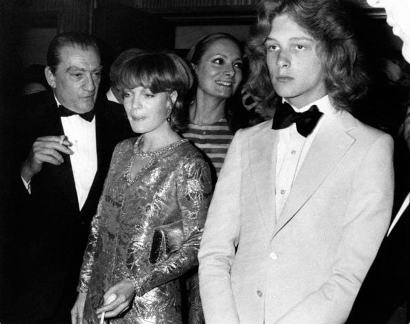 luchino visconti, romy schneider, rossella falk and bjorn andresen in cannes