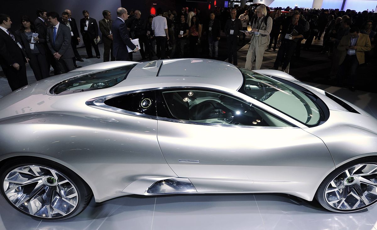 The Jaguar CX75 Concept electric car is