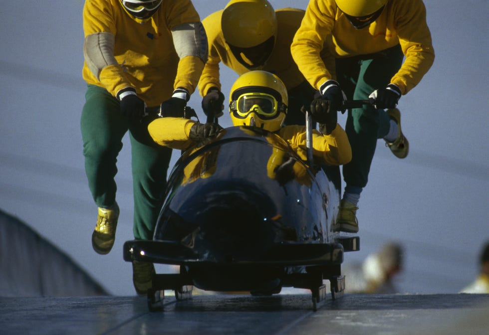 el equipo de bobsleigh de jamaica en los juegos olímpicos de invierno de calgary 1988