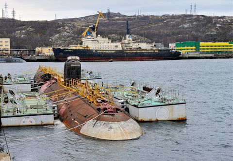 leninsky komsomol nuclear submarine in murmansk region, russia