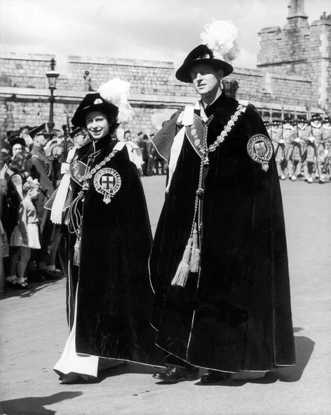 Princess Elizabeth And Philip As English Knights In 1948
