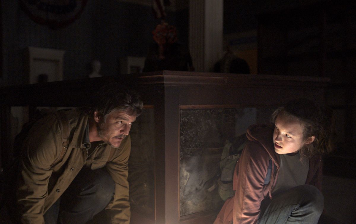 pedro pascal and bella ramsey as joel and ellie in 'the last of us'