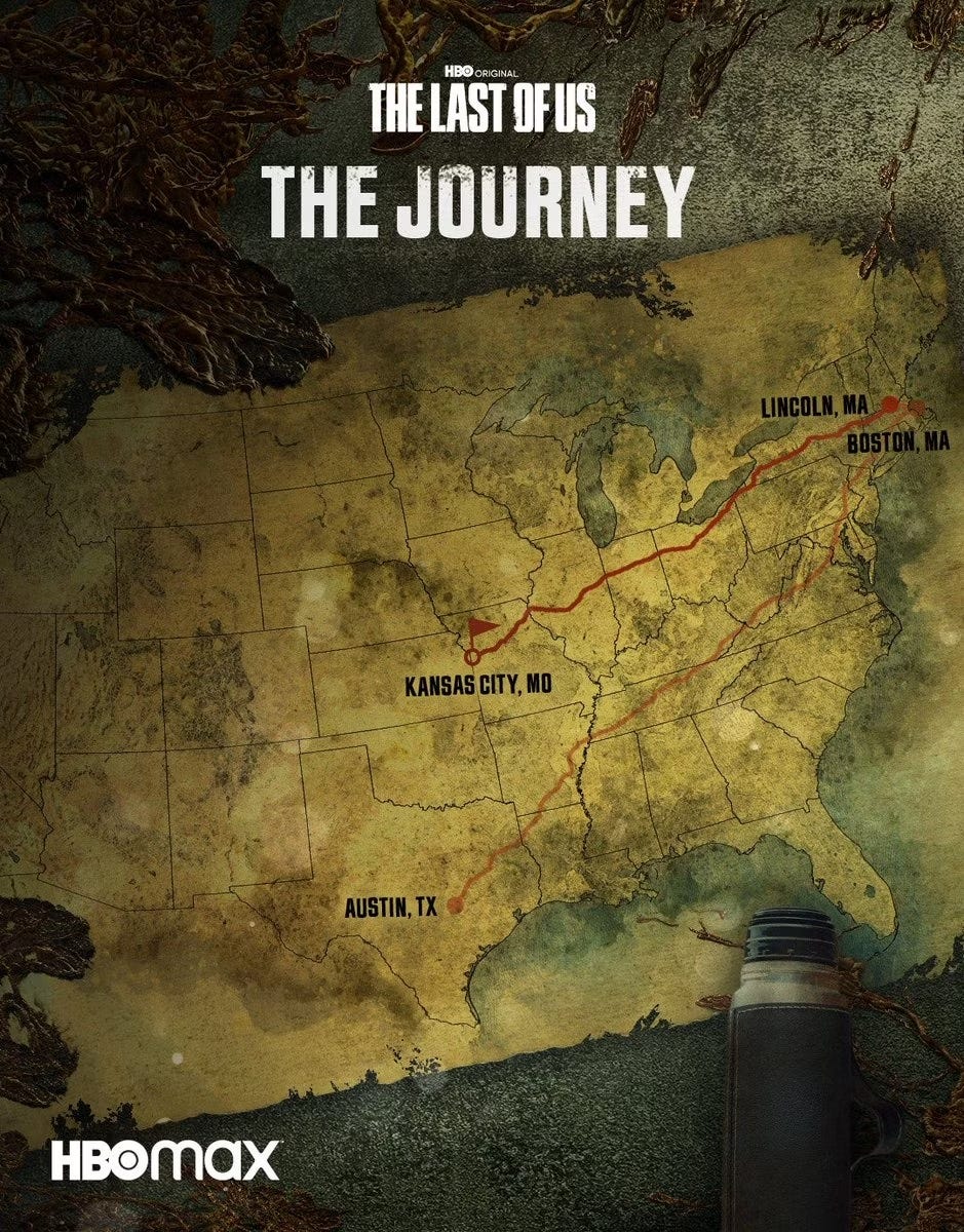 joel and ellie's journey map