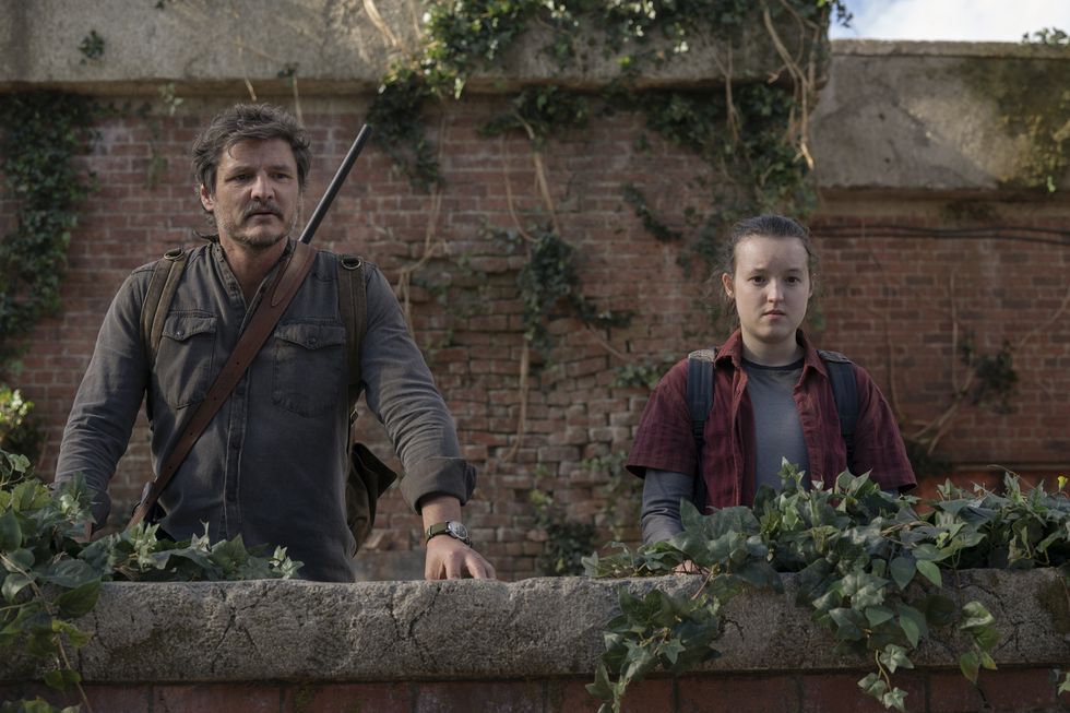 pedro pascal and bella ramsey in the last of us season 1 episode 9