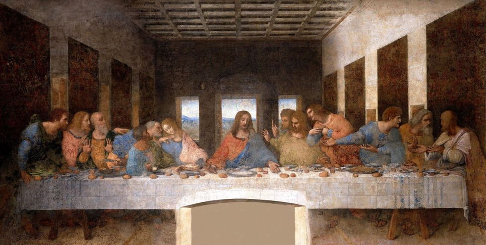 the last supper, 15th century mural painting in milan created by leonardo da vinci for his patron duke ludovico sforza and his duchess beatrice d'este it represents the scene of the last supper from the final days of jesus as narrated in the gospel of jo