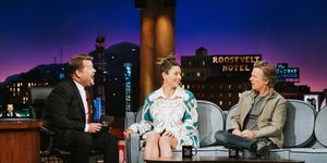 actrice jessica biel tijdens the late late show with james corden