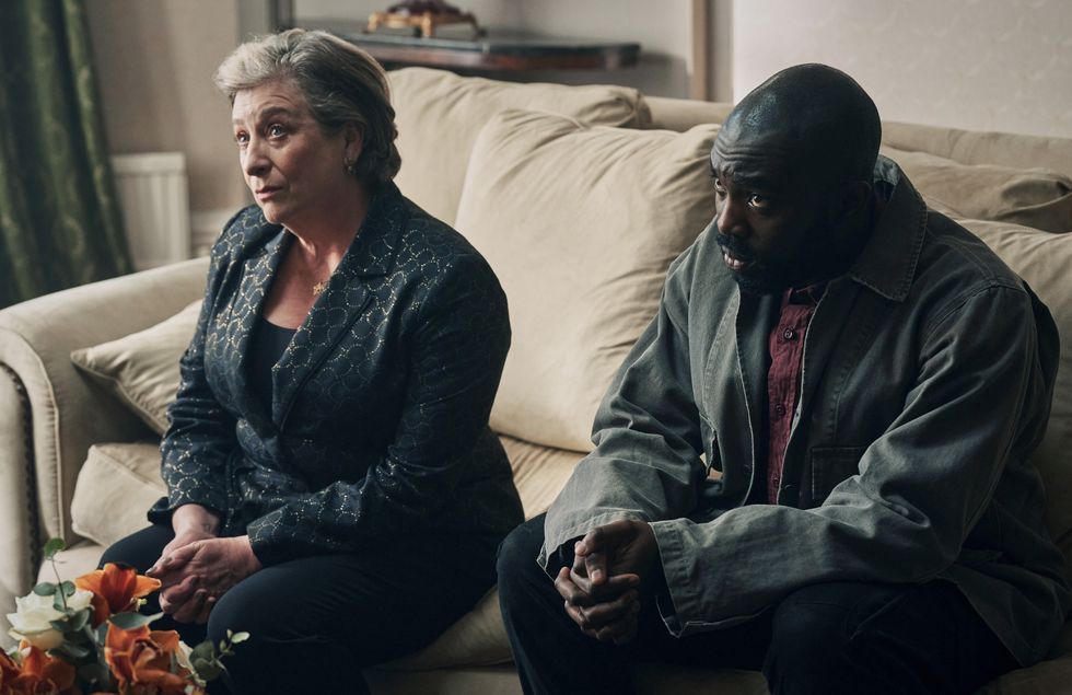 the lazarus project, caroline quentin as wes and paapa essiedu as george