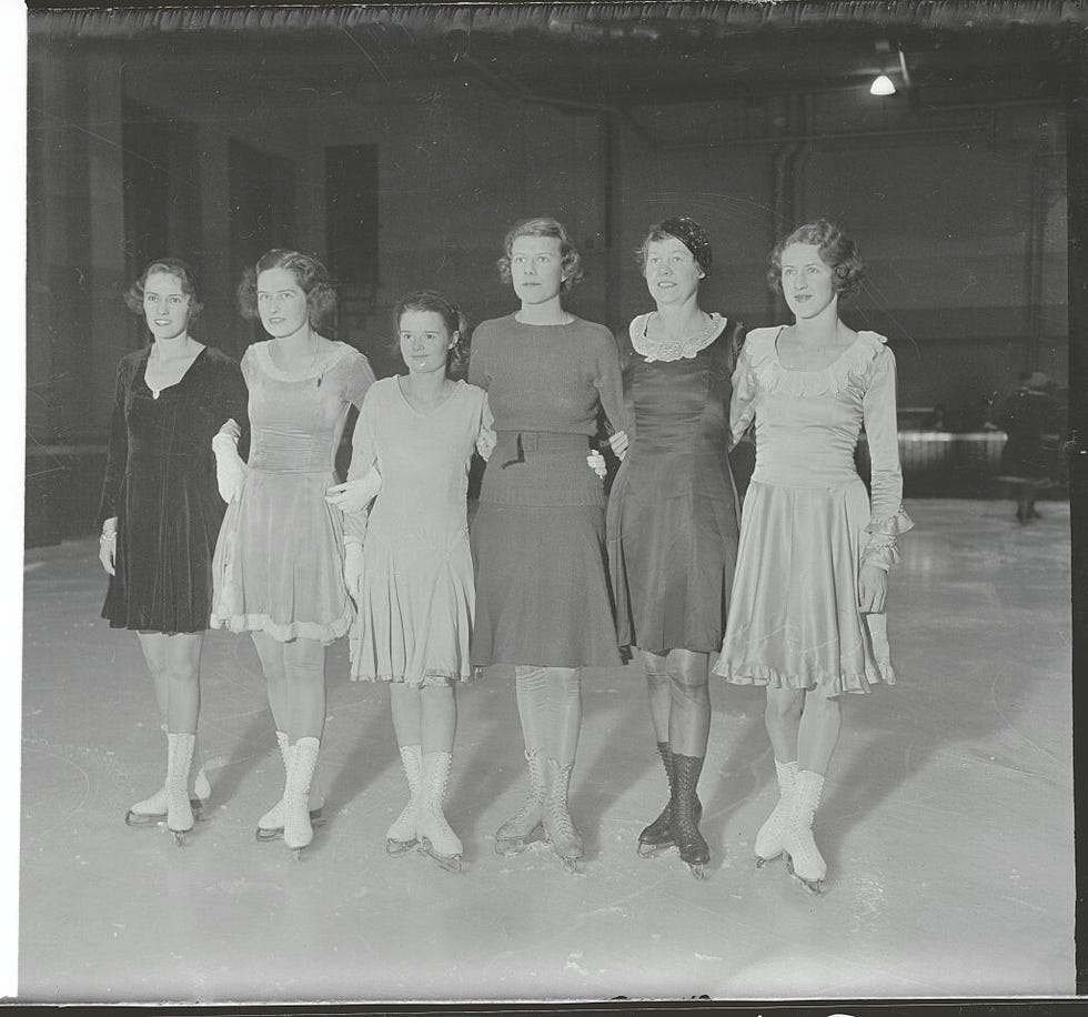 figure skaters posing during practice