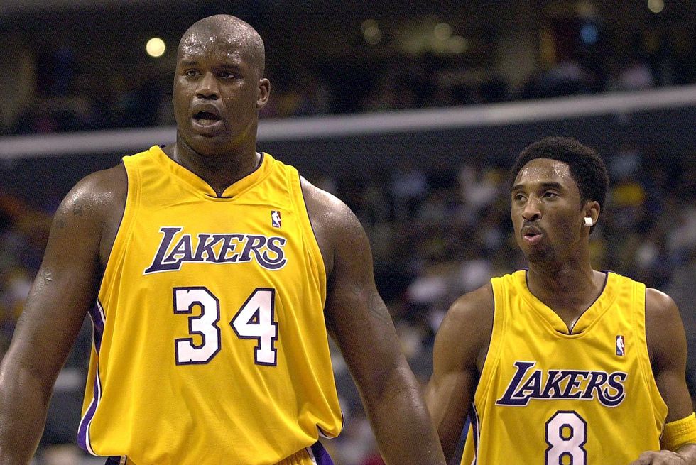the los angeles lakers' shaquille o'neal and kobe bryant