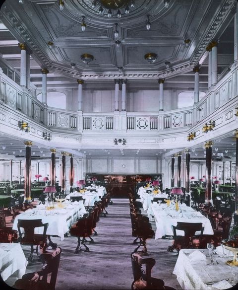 the luxury dining hall of the rms titanic