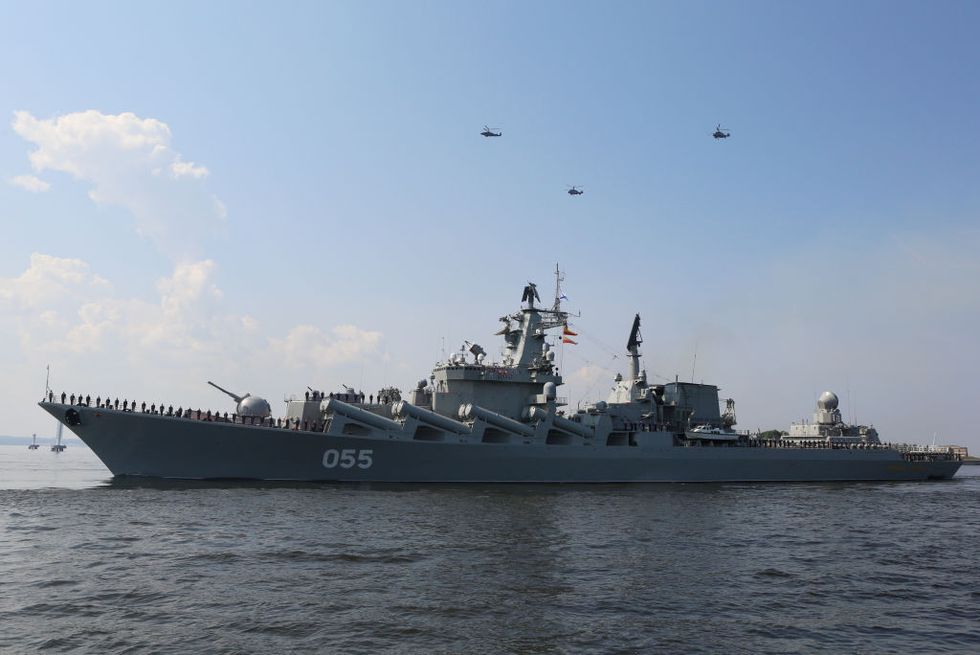 rehearsal of russian navy day parade in kronshtadt