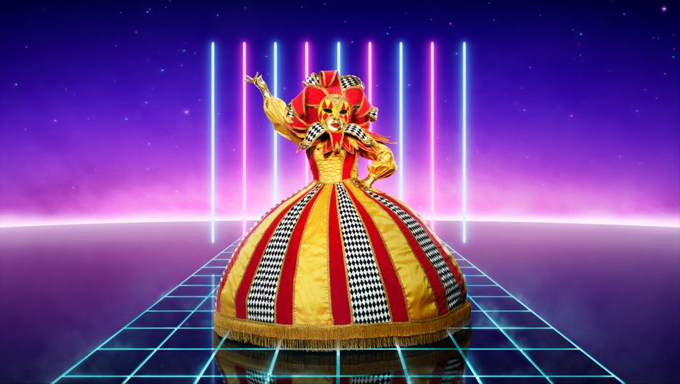 this image and the information contained herein is strictly embargoed until 0001 saturday 5th december 2020from bandicoot tvthe masked singer sr2 on itvpictured harlequin appearing in ep2this photograph is c itv plc and can only be reproduced for editorial purposes directly in connection with the programme or event mentioned above, or itv plc once made available by itv plc picture desk, this photograph can be reproduced once only up until the transmission tx date and no reproduction fee will be charged any subsequent usage may incur a fee this photograph must not be manipulated excluding basic cropping in a manner which alters the visual appearance of the person photographed deemed detrimental or inappropriate by itv plc picture desk  this photograph must not be syndicated to any other company, publication or website, or permanently archived, without the express written permission of itv picture desk full terms and conditions are available on the website wwwitvcompresscentreitvpicturestermsfor further information please contactjameshilderitvcom  0207 157 3052