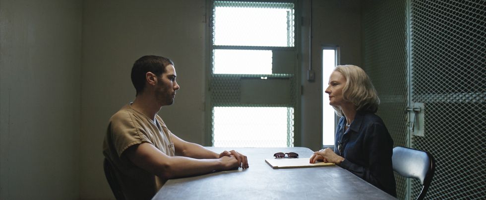 jodie foster right and tahar rahim left in "the mauritanian"